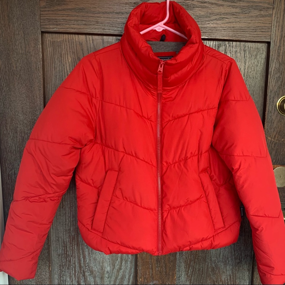 Abercrombie & Fitch red puffer jacket XS